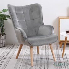 Taylor Velvet Accent Chair Grey