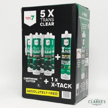 Tec7 Trade Package - 5 x Trans Clear, 1 x X-Tack and Cartridge Cutter