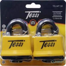 Tessi Outdoor Padlock 50mm | Twin Pack