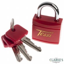 Tessi Colour Body Red, Blue, Green or Black Padlock 30mm