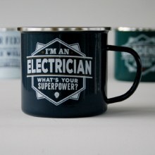 Top Bloke Enamel Electrician Mug Top Bloke Enamel Electrician Mug