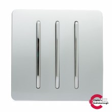 Trendi Switch 3 Gang 1/2 Way Light Switch Silver