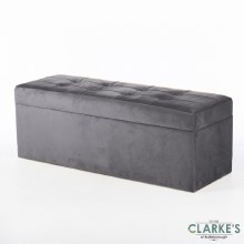 Vienna Grey Velvet Trunk 120cm