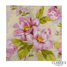 Vintage Floral Soft Pink Wall Art on Canvas