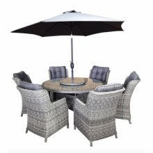 Wimbledon 6 Seater Garden Set with Parasol