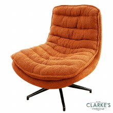 Yasmine Swivel Accent Chair Boucle Rust