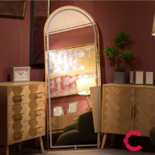 Modena LED Cheval Arch Mirror Gold