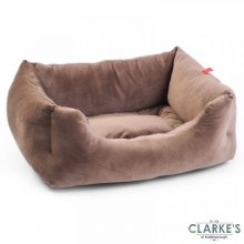 Velour Latte Square Dog Bed Large