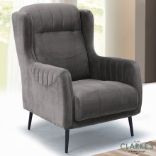 Zumrut Grey Velvet Armchair