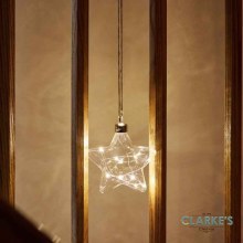Additional picture of 10 Micro LED Christmas Battery CrystaLight Star Bauble 12cm