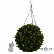 Additional picture of 20 LED Battery Holly Ball Outdoor Decoration 30cm