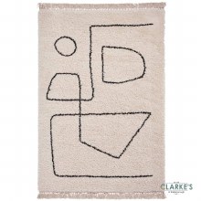 Additional picture of Boho A474 White/Black Rug 120 x 170cm