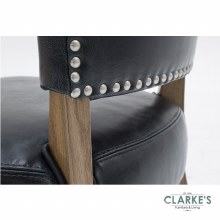 Additional picture of Duke Leather Dining Chair Ink Blue
