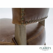 Additional picture of Duke Leather Dining Chair Tan Brown