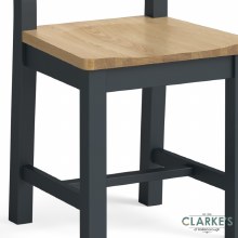 Additional picture of Edinburgh Slatted Back Dining Chair Charcoal