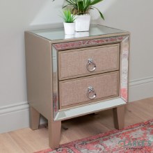 Additional picture of Hayden Mirrored 2 Drawer Bedside Locker
