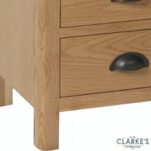 Additional picture of Purdi Oak Bedside Locker with 3 Drawers