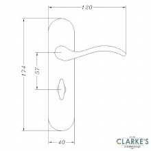 Additional picture of Geneve Bahroom Lever Door Handle Set Polished Nickel