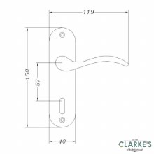 Additional picture of Geneva Key Plate Door Handle Set Polished Brass