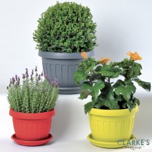 Additional picture of Vaso Round Planter Pot Mustard 35cm