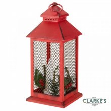 Additional picture of Yule Christmas Battery Lantern Red & Gold