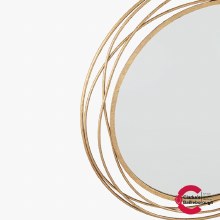 Additional picture of Antique Gold Metal Swirl Round Mirror