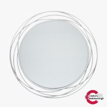 Additional picture of Antique Silver Metal Swirl Round Mirror