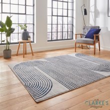 Additional picture of Apollo 2683 Grey/Navy Rug 120 x 170cm