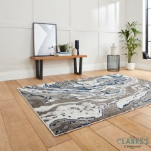 Additional picture of Apollo GR584 Grey/Navy Rug 120 x 170cm