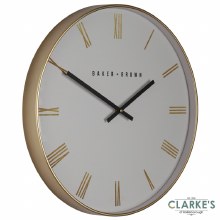 Additional picture of Baker and Brown Nouveau Wall Clock White/Gold 50cm