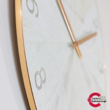 Additional picture of Baker and Brown White Oak Clock Gold 76cm
