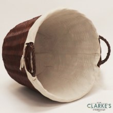 Additional picture of Blacksod Round Wicker Log Basket Brown