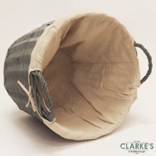 Additional picture of Blacksod Round Wicker Log Basket Grey