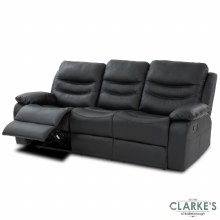 Additional picture of Cara 3 Seater Leather Recliner Sofa Black