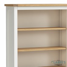Additional picture of Chichester Ivory Large Bookcase with Oak Shelves
