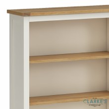 Additional picture of Chichester Ivory Low Bookcase with Oak Shelves