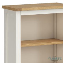 Additional picture of Chichester Ivory Slim Bookcase with Oak Shelves