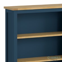 Additional picture of Chichester Navy Low Bookcase with Oak Shelves