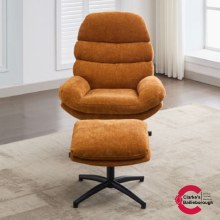 Additional picture of Clark Accent Chair wit Stool Gold