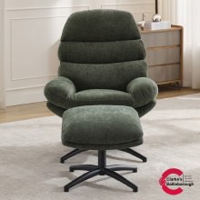 Additional picture of Clark Accent Chair wit Stool Moss