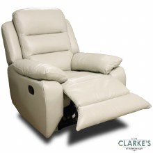 Additional picture of Claudia Half Leather 1 Seater Recliner Cream
