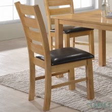 Additional picture of Columbia Dining Chair Oak with  PU Seat