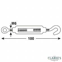 Additional picture of Connex Turn Buckle Stainless Steel M6 x 100mm