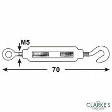 Additional picture of Connex Turn Buckle Stainless Steel M5 x 70mm
