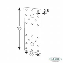 Additional picture of Connex Flat Connector Bracket 95x35mm