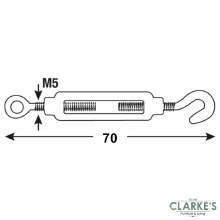 Additional picture of Connex Turn Buckle Galvanised M5 x 70mm | 2 Pack