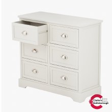 Additional picture of Croft Linen Pine Wood 6 Drawer Sideboard