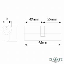 Additional picture of Era Euro Profile Double Door Cylinder Brass 40/55 mm