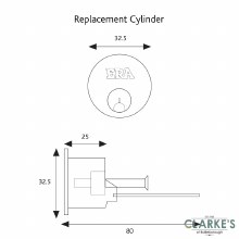 Additional picture of Era Replacement Door Cylinder Brass