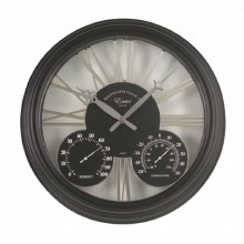 Additional picture of Exeter Black Garden Wall Clock with Thermometer & Hygrometer
